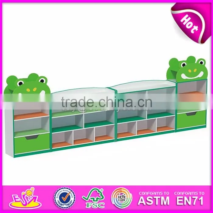 Best design combination colorful bedroom furniture wooden kids storage shelves W08C198