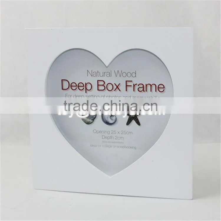 Best selling heart shape wooden square photo frames W09A026