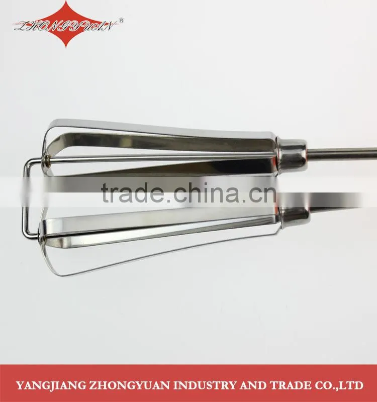 ZY-C1021 10" Classic Rotary kitchen whisk tools stainless steel egg beater with pp handle