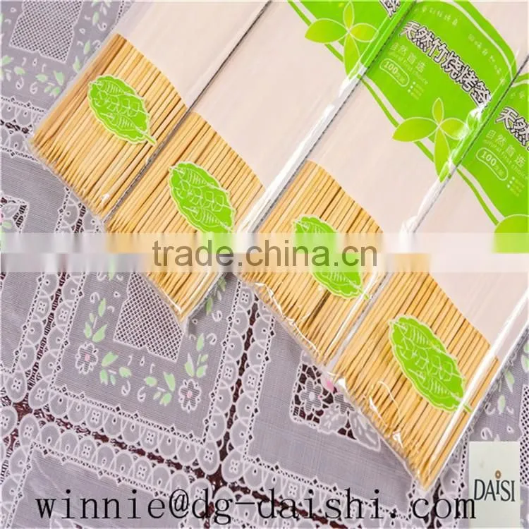 China Factory hot sale disposable Barbecue tools round sticks BBQ natural bamboo skewers