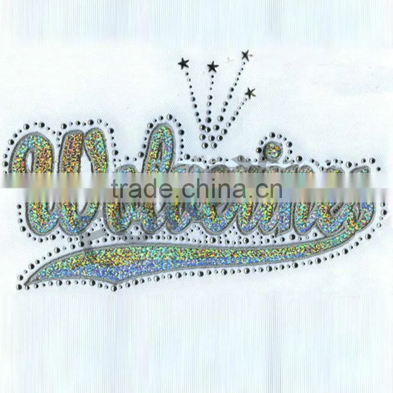 sequin embroidered iron on letter for garment FOKSY