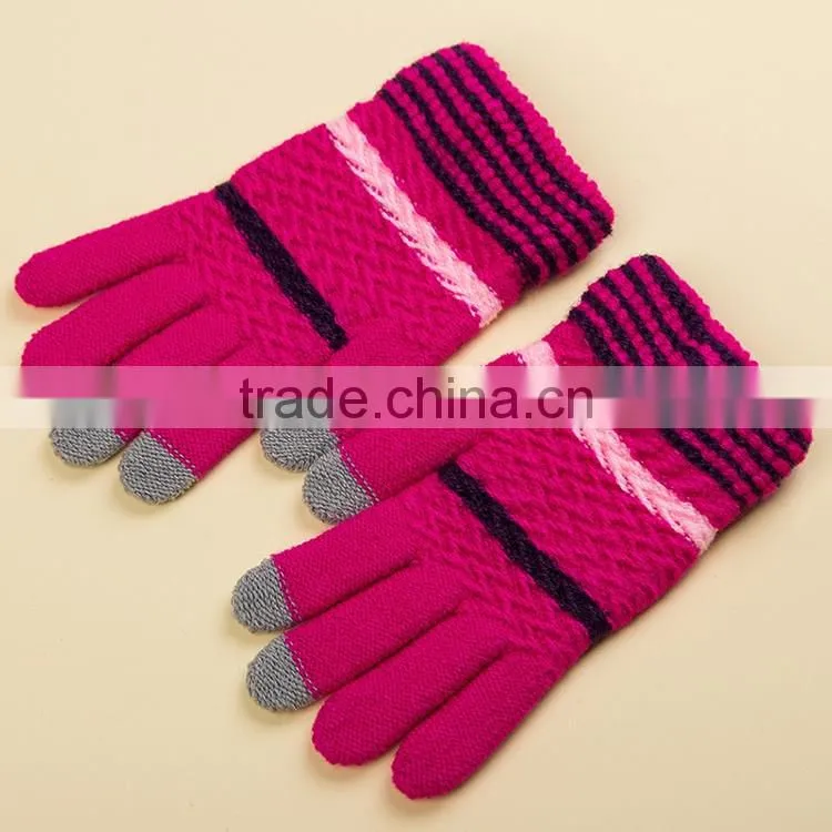 hight quality newgift touch screen glove Customized Knitted Winter Touch Screen Glove