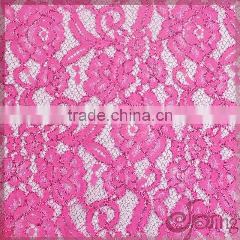 2016 new arrival hign quality cord lace in azalea for evening dress, fashion dress