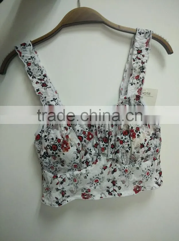 2015 latest fresh fashion sexy flower lace bra