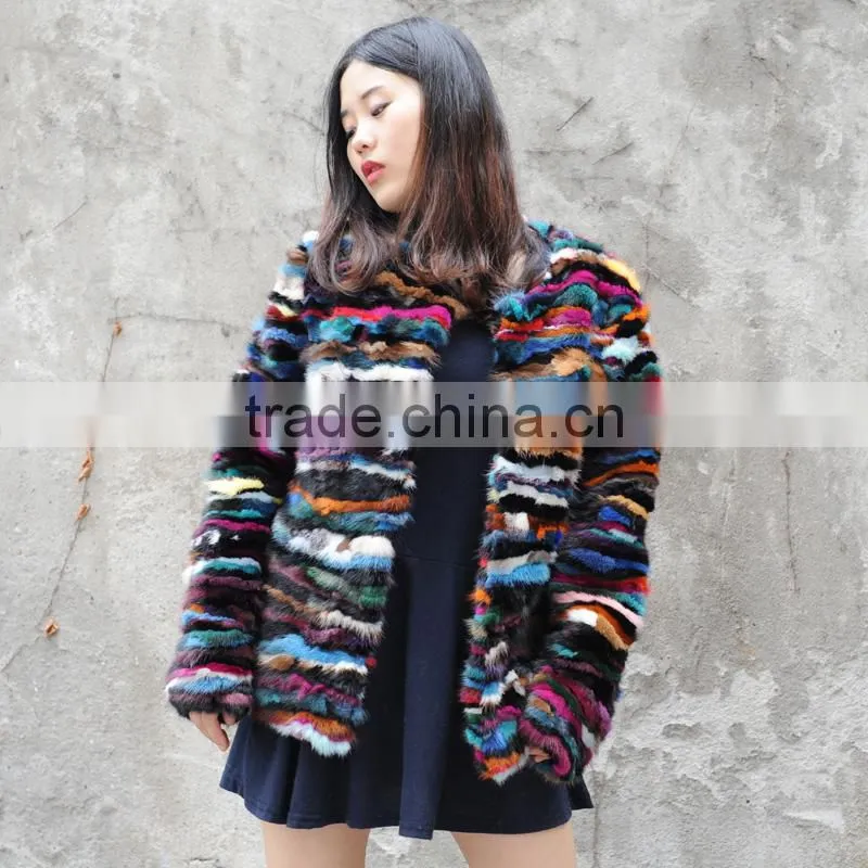 CX-G-A-51 Hot Sale Multi Color Genuine Mink Fur Coat for Winter