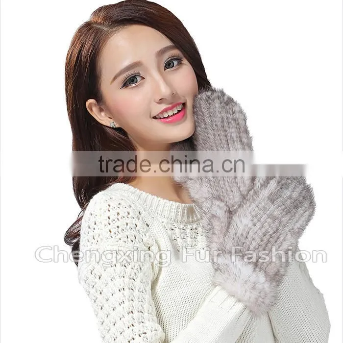 CX-A-60Q 2016 Wholesale Genuine Knitted Mink Fur Gloves