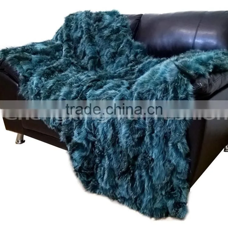 CX-D-87 100% New Zealand Real Fox Fur Handmade House Carpets and Rugs