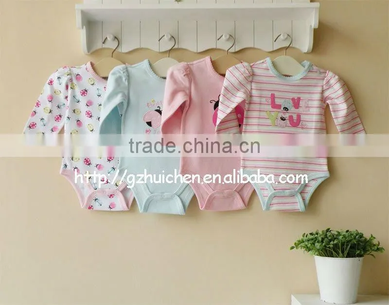 2011 autumn baby clothing 100% cotton embroider long sleeve bodysuit