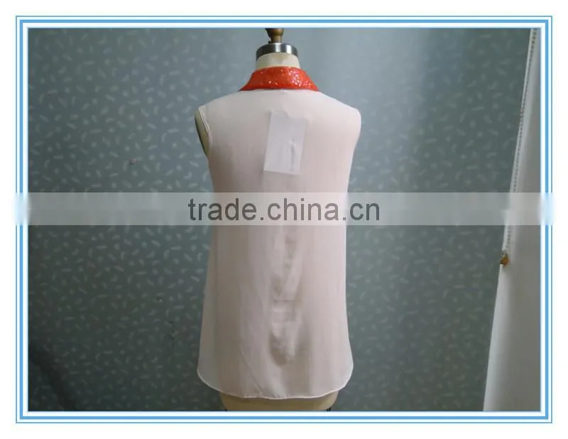 2015 New Fashion Chiffon Women Tank Tops