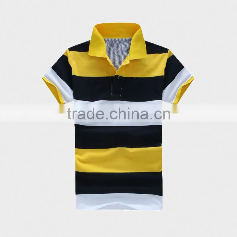 Stripe Men's Polo Shirt with Ribbon