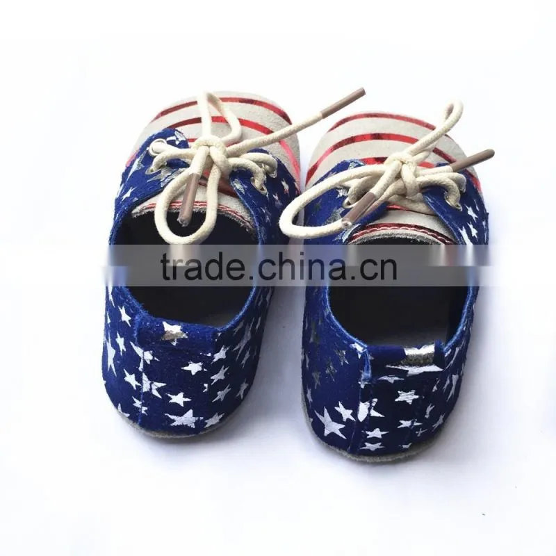 suede soft sole baby shoes,American Flag design suede leather moccasin shoes