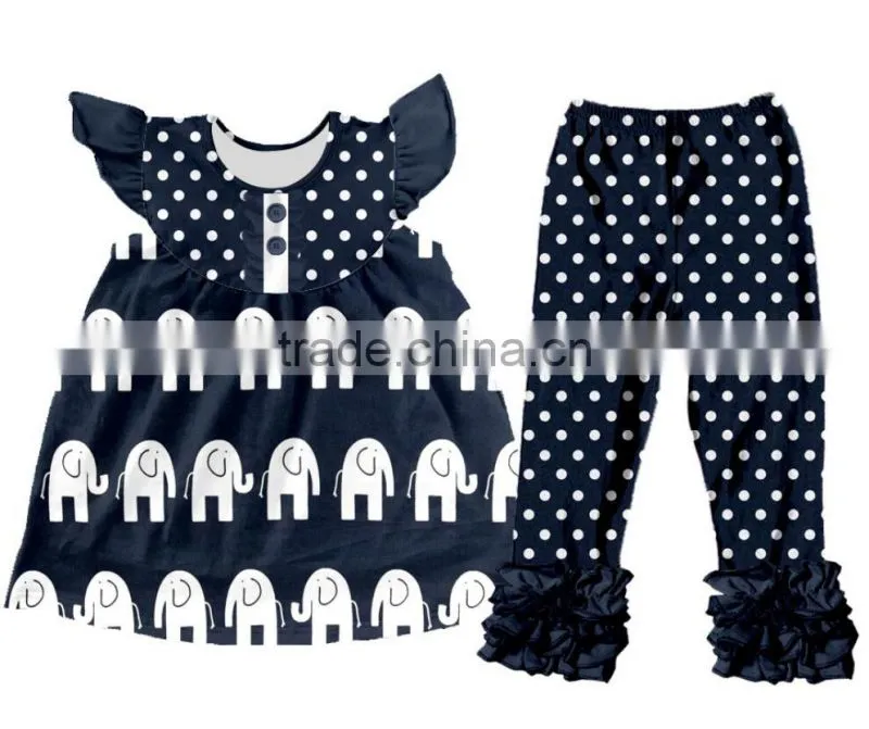 Kids ruffle top pant outfits wholesale children clothing usa
