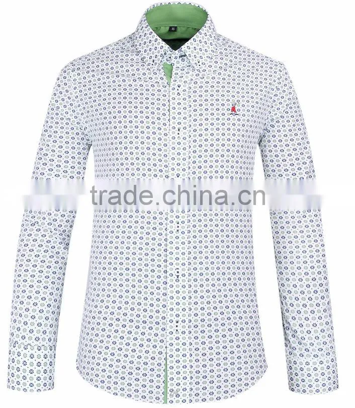 mens long sleeve slim fit shirt contrast collar and cuff