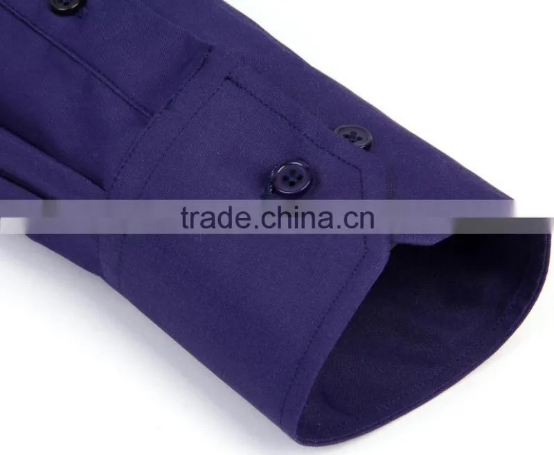 2017 new style solid color mens shirt long sleeve