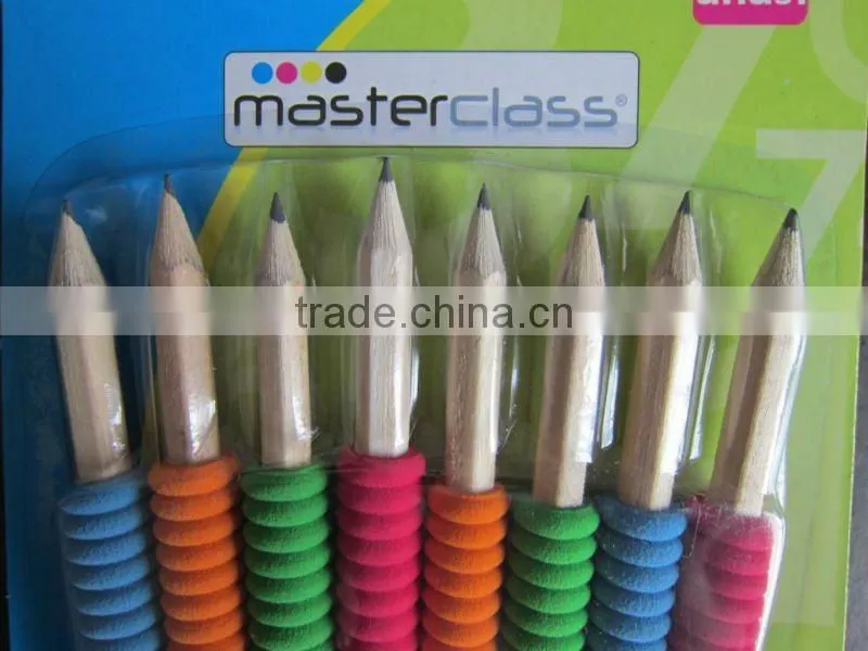 8pcs HB nature pencils with eraser with girps in blister card