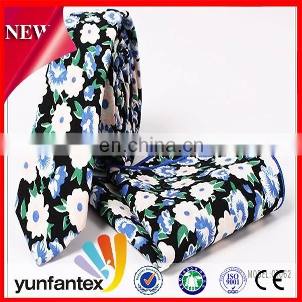 2017 latest new fashion design cotton costom print tie