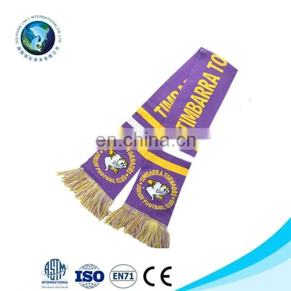 2016 Hot Sell Custom Knit Football Fan Scarf