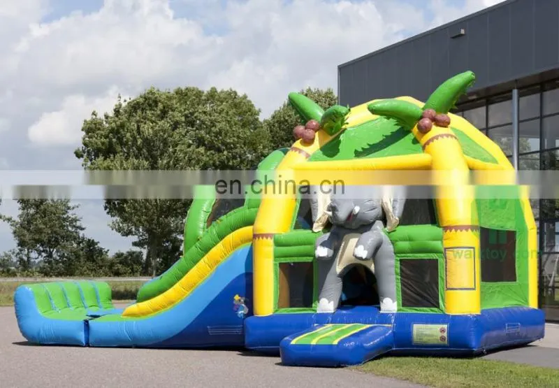 HI promotion!! Elephant inflatable bouncer with water slide, kids slide bouncer pool