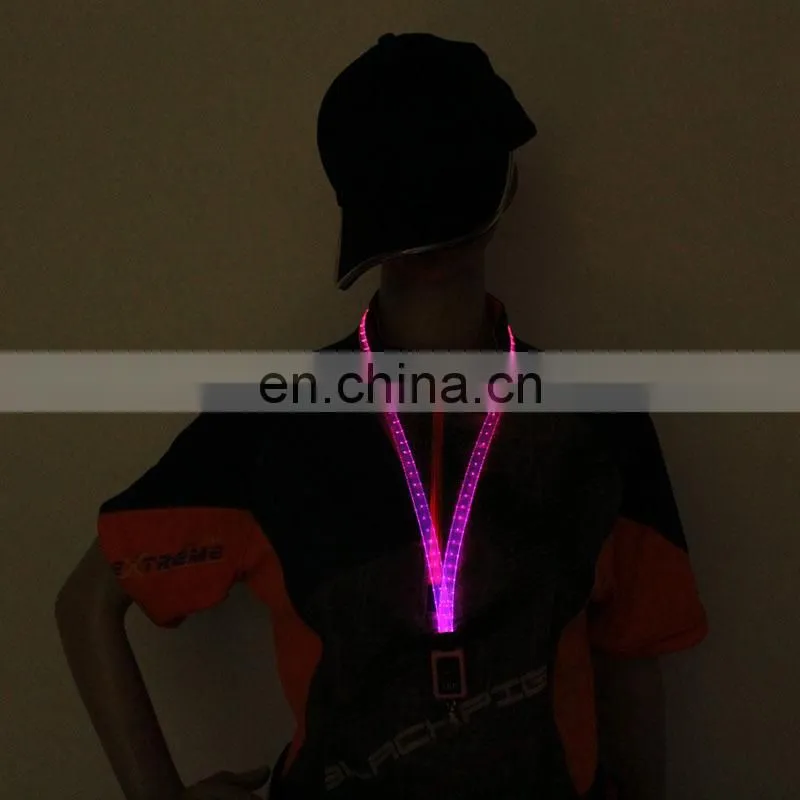 NEW arrival lanyards with logo promotional led lanyards lanyards glow in dark