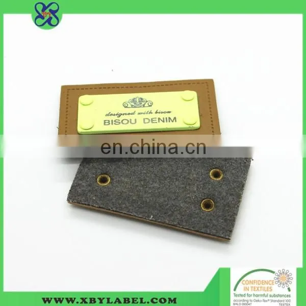Fake leather clothing rubber patches leather label