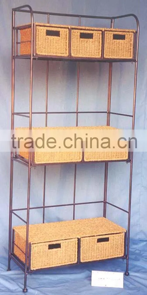 handmade 3-tiers wall shelf with drawer