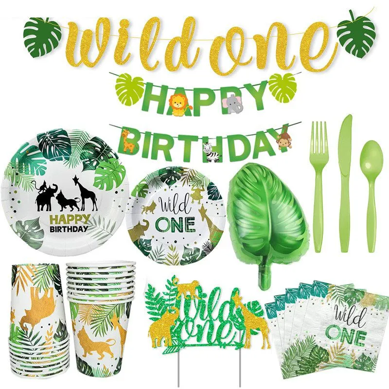 Wild-One-Birthday-Party-Decorations-Kids-Jungle-Safari-Animal-Birthday-Decoration-First-1st-Birthday