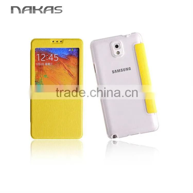New production 2014 flip leather hard case for samsung note 3