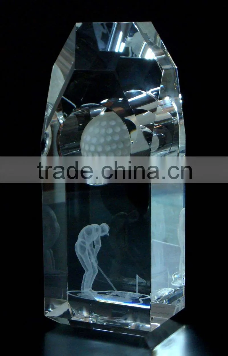 Cheap glass trophy award for golf