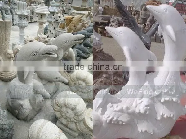 Dolphin Fish Stone Carving Statue Sculpture