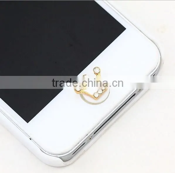 crystal cat home button sticker for iphone/ipad/ipod