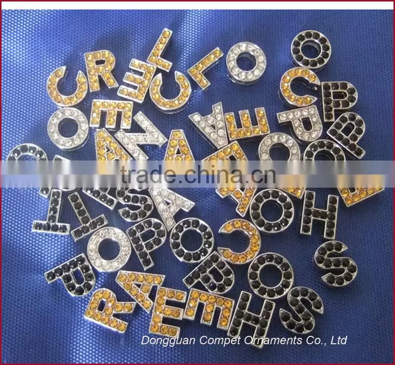 10mm Direct Slide Rhinestones Studded Metal Letters Diamond Alphabet