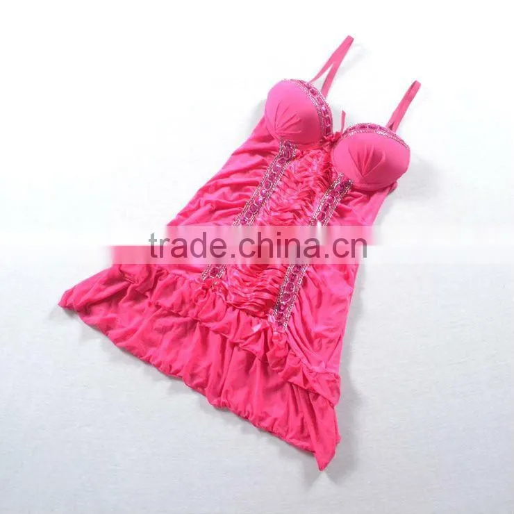 Newest fashional design sexy hot lady's shining bead babydolls 5127