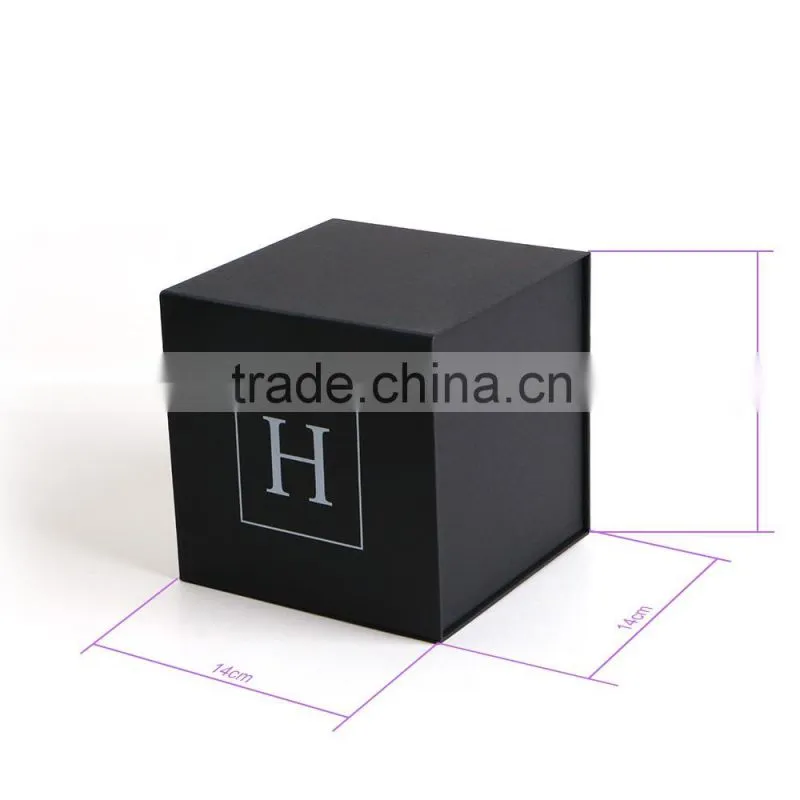Luxury black square shape paperboard printing paper gift box packaging with magnetism