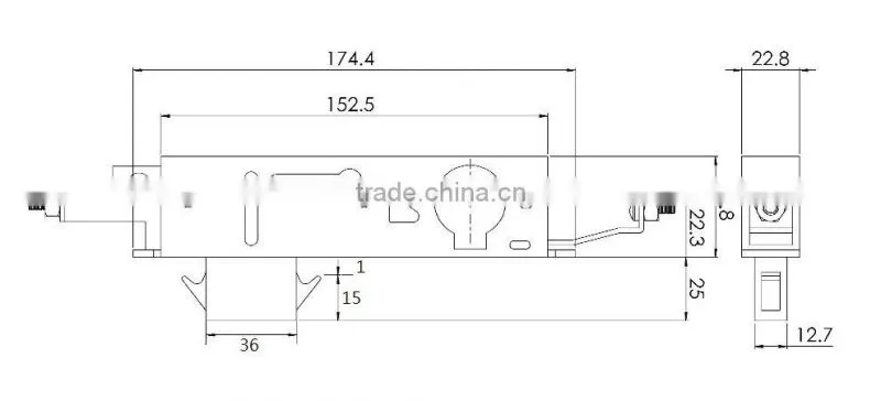 Narrow Stile Sliding Door Wing Bolt Lock