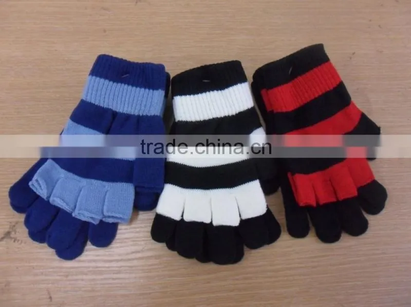 girls 2pc striped glove set