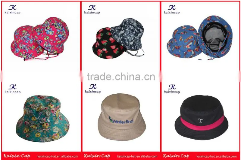 high quality short brim leather flat top blank bucket hat