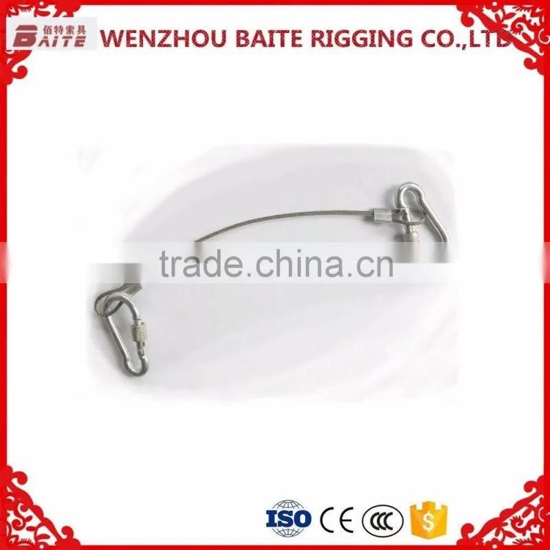2mm Stainless steel wire rope with snap hook , stainless steel wire rope with quick link in rigging hardware manufacturer