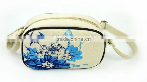 Premium Quality Folk-custom Style Pinting Waist Pack Canvas Fashion Waist Bag