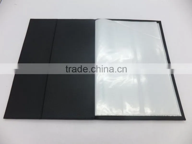 Unique Fashion A4 PU Leather Menu Cover With PP Pages