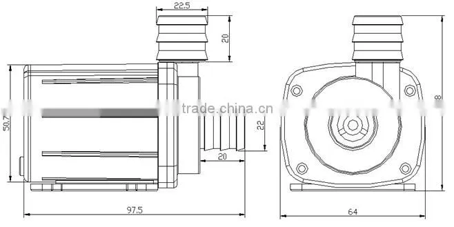 12V 24V Brushless DC Water Pump 3000 L/H
