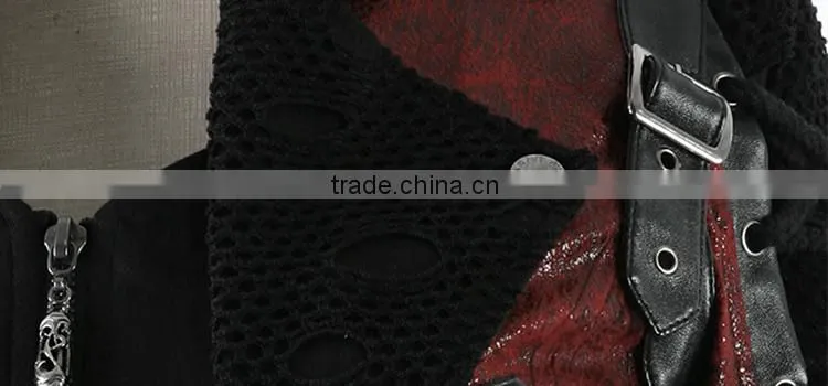Y-349 red Gothic Punk Rave Studded Special Hot Punk Leather Jacket