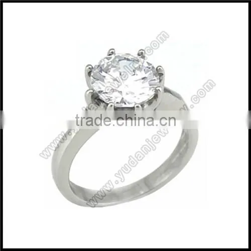 Rose gold IP silver stainless steel two tone cross CZ ring