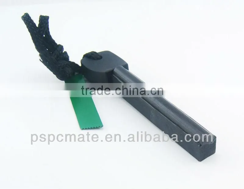 Black Flint Fire Starter with Rope for Outdoor Survival