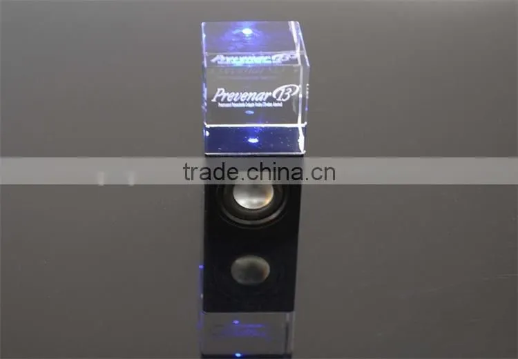 Wired Crystal Speaker with Laser Logo