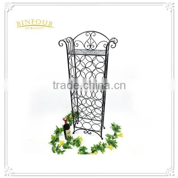 wine display rack metal wine shelf with metal crafts holder
