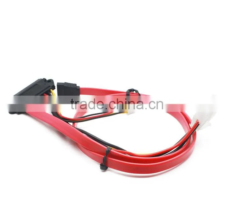 7+15 pin female sata cable to 7 pin female serial ATA cable with 4 pin big and small 4 pin power cable
