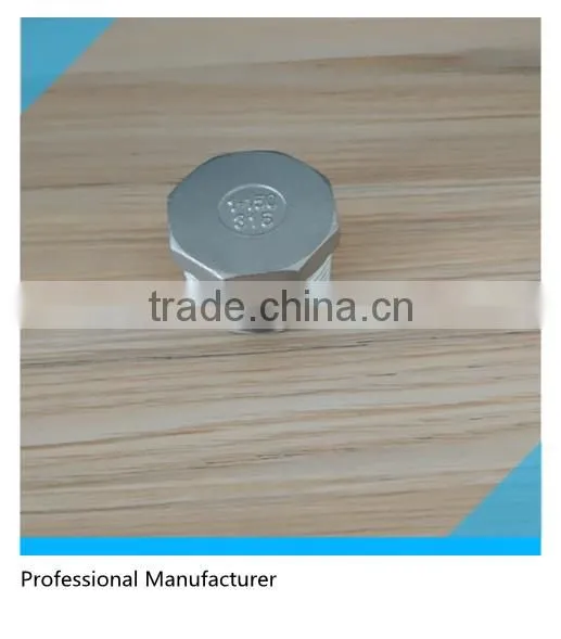 SS Screwed Plug Fitting 1" Hex Solid Plug BSPT Male Taper Thread