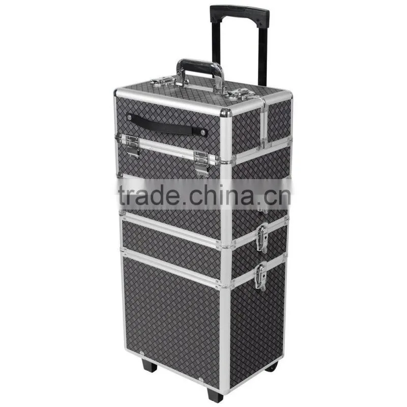 4 in 1 Makeup Nail Case Vanity Hairdressing Cosmetics Beauty Box Trolley