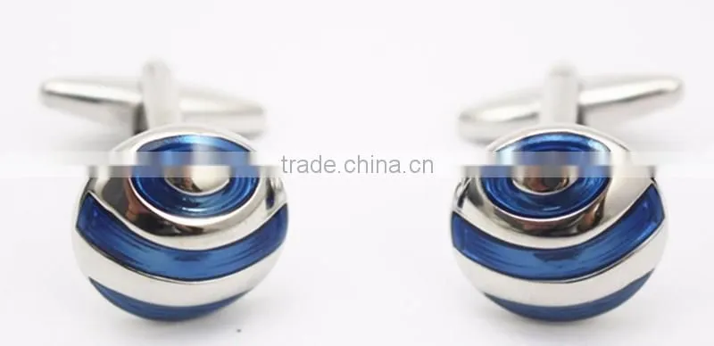 New Design Blue Silver Copper Cufflinks Custom