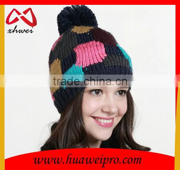 Colorful fashion beanies knitted beanie Thick warm winter knit beanie hat cap